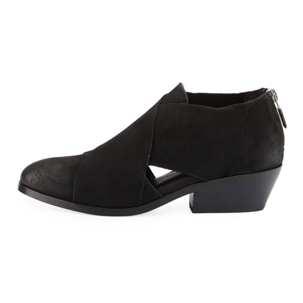 Eileen Fisher Cluster Leather Crisscross Bootie Black Women's 7